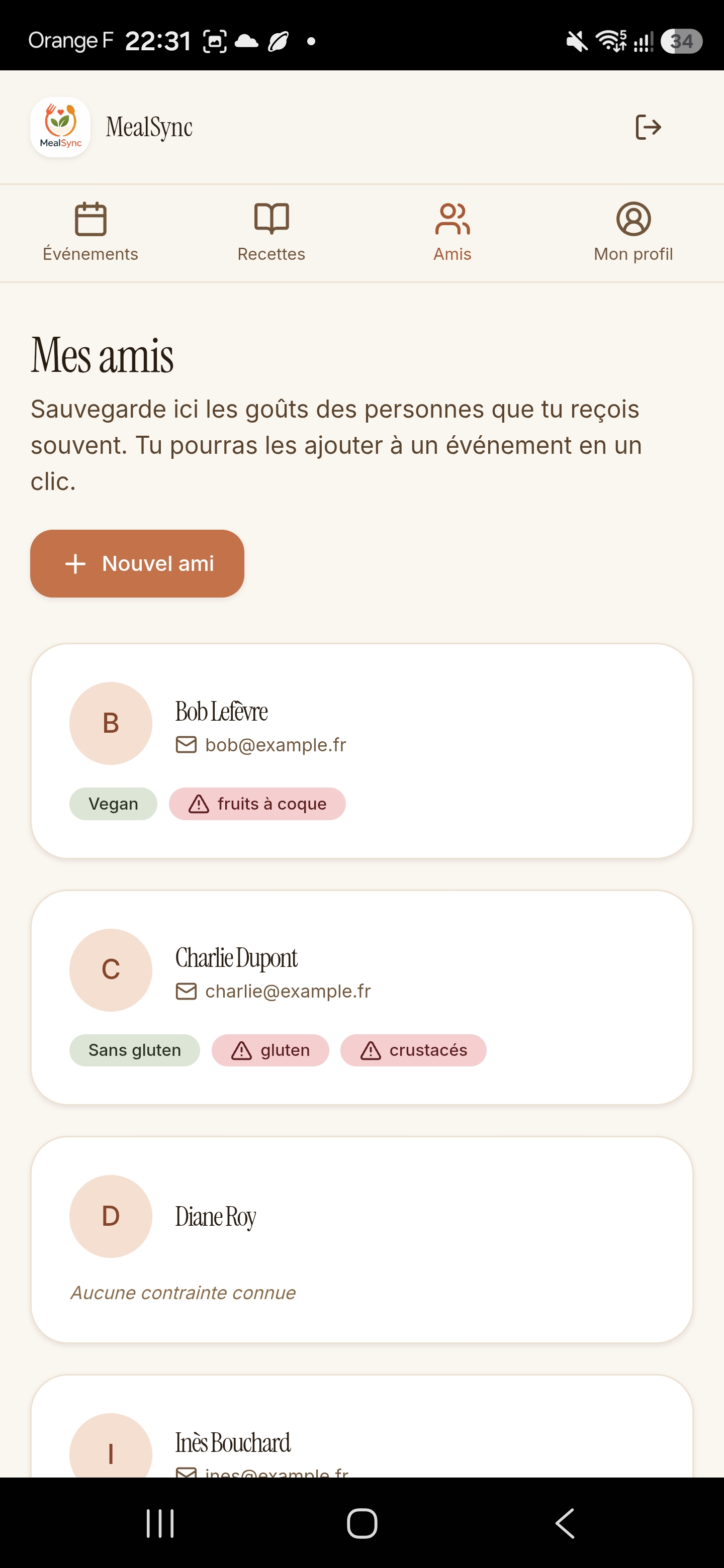 Tes amis et leurs goûts, mémorisés