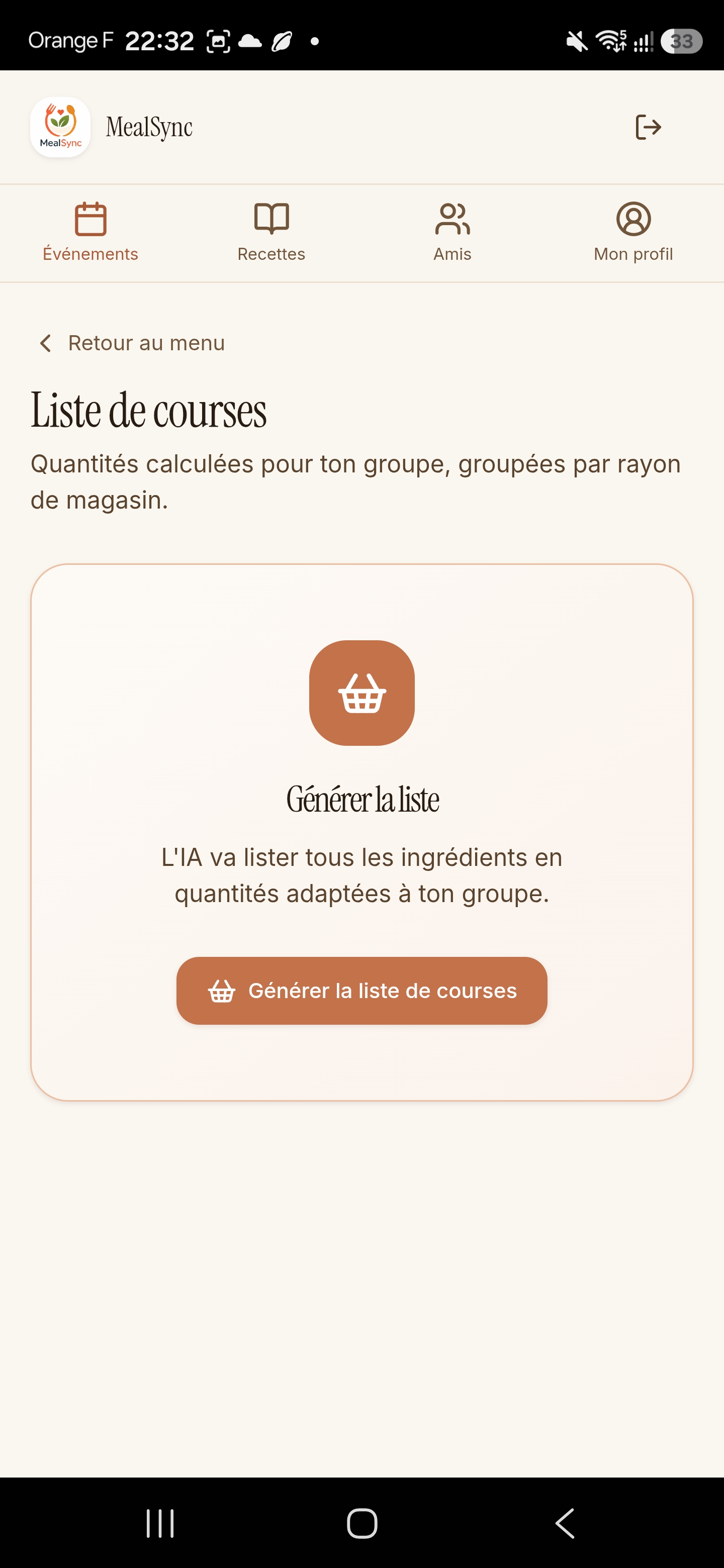 Ta liste de courses, groupée par rayon